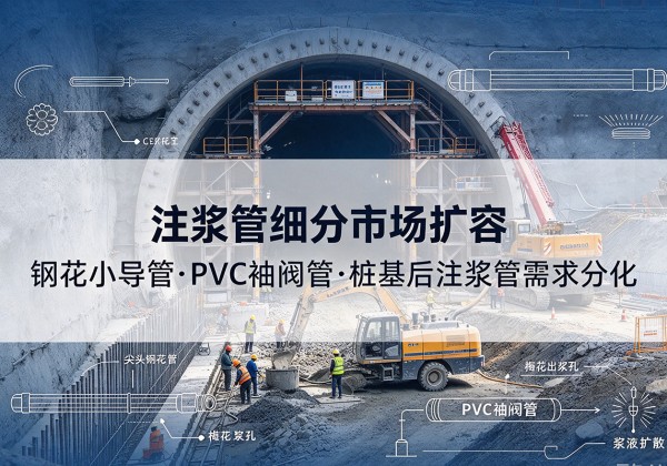 宿城注浆管细分市场扩容，隧道钢花小导管、PVC 袖阀管、桩基后注浆管需求分化